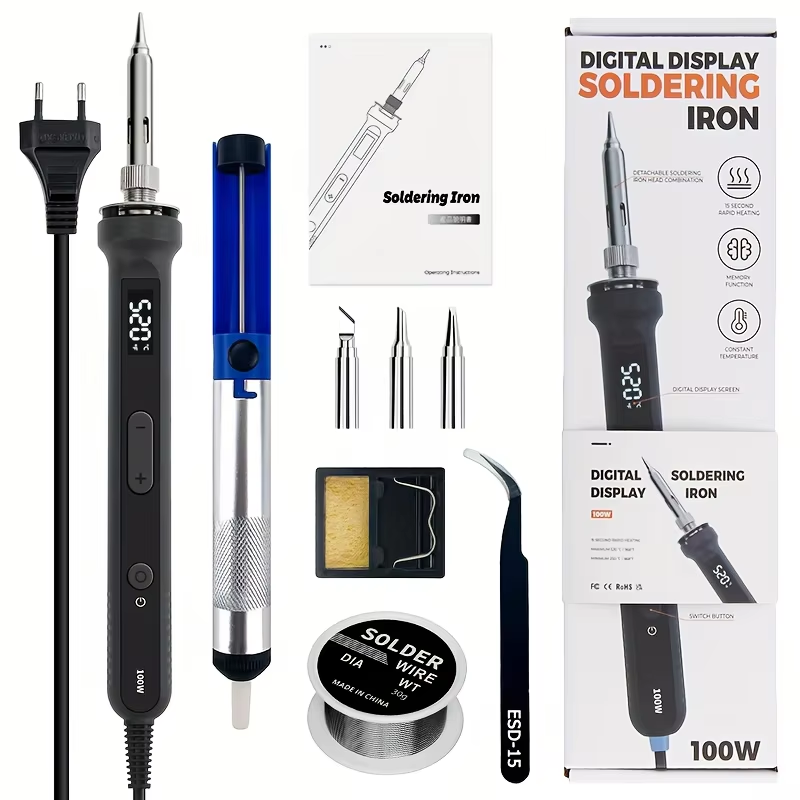 Electronic Repair Tutorial - 100W Digitaler Lötkolben-Kit, elektrisches Schweißwerkzeug mit