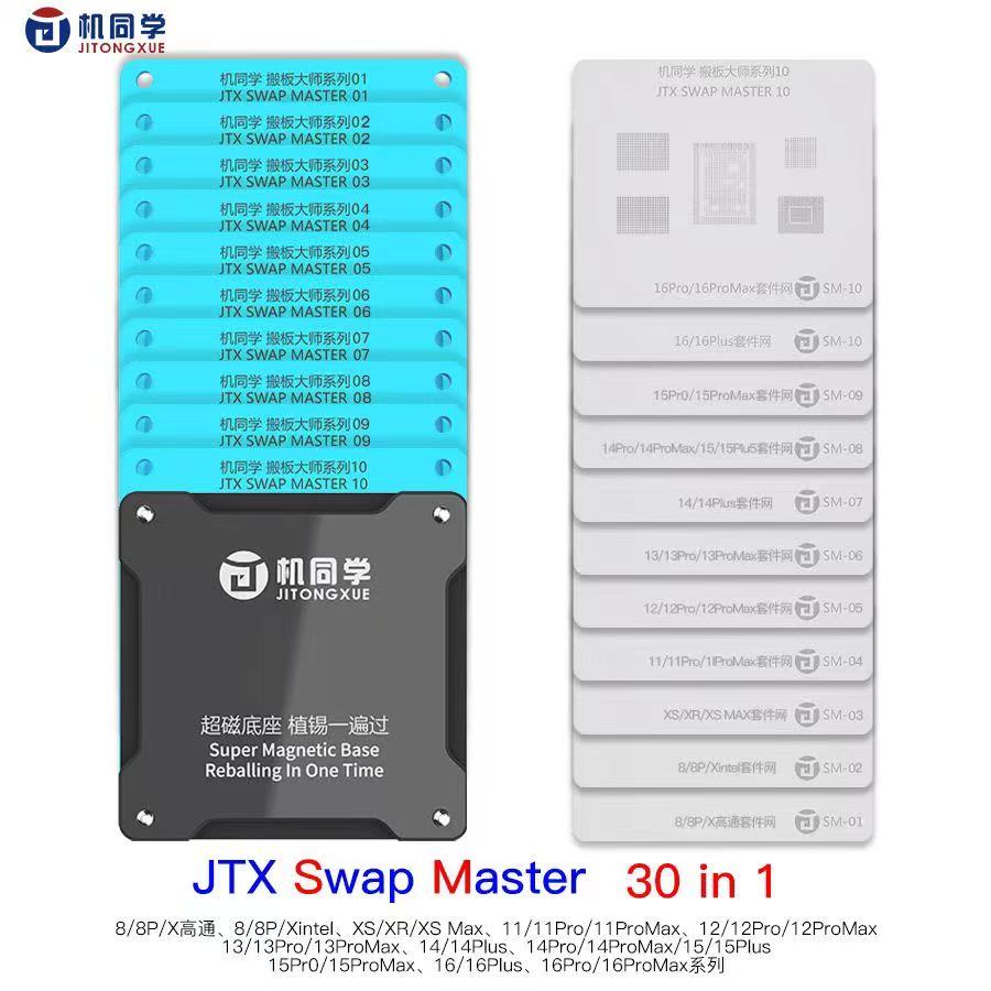 Electronics Repair Master - JTX Swap Master Plattform-Schablonen-Set für IP8/X/11/12/13/14/15/16